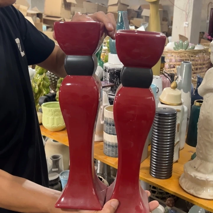 摆件高39宽9公分微瑕捡漏烛台