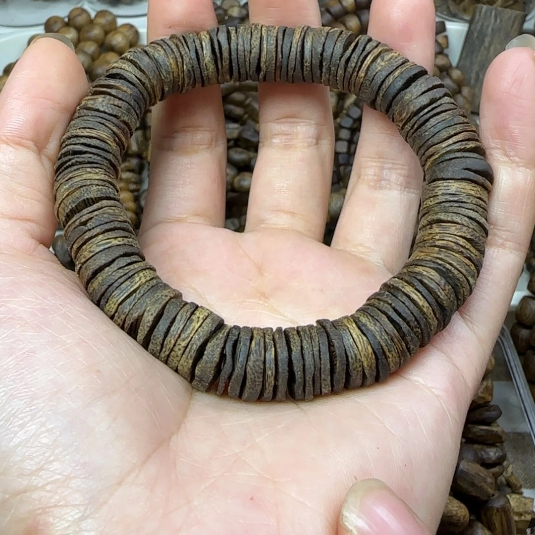 舍***得手串沉香单圈片片1.2规格老料19.1克张勺子沉水