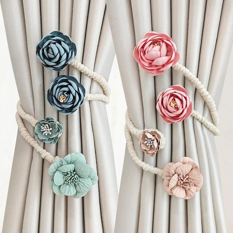 树枝花窗帘扣环绑带一对装创意绑饰收纳绳纱帘配饰点缀束带收拢夹