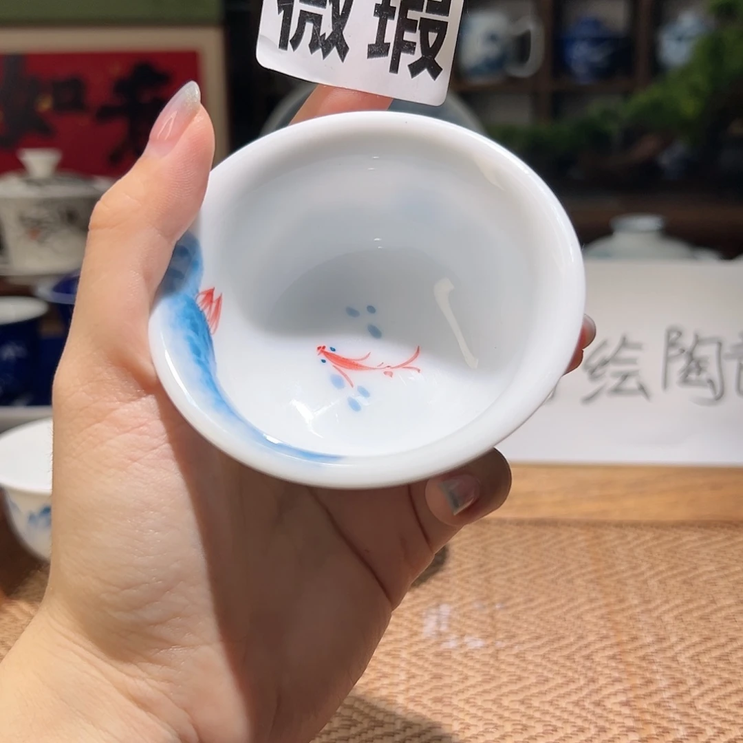 【闪购商品】微瑕。手绘 压手杯。