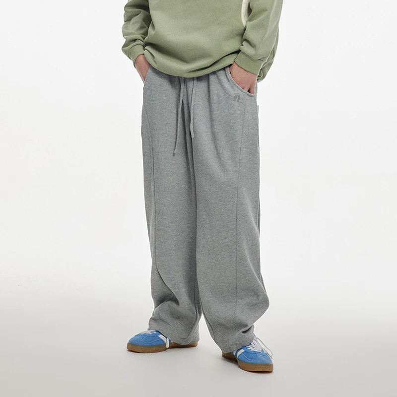 【无语不方】江南先生刺绣logo条纹卫裤秋季直筒休闲裤子JN43B27