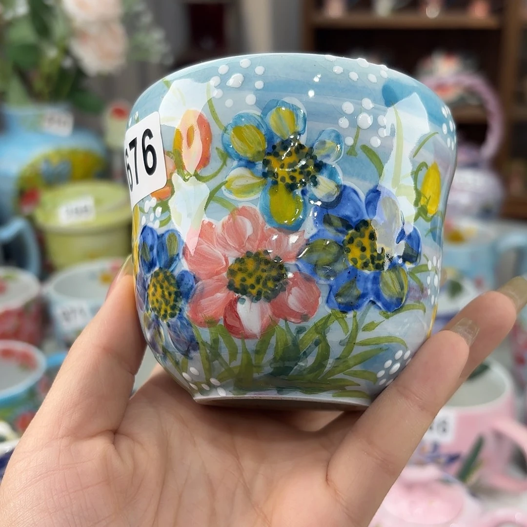 瓷片景德镇手绘高温釉下彩陶瓷茶具