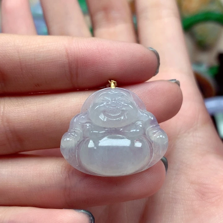 颈饰18K金镶嵌翡翠翡翠