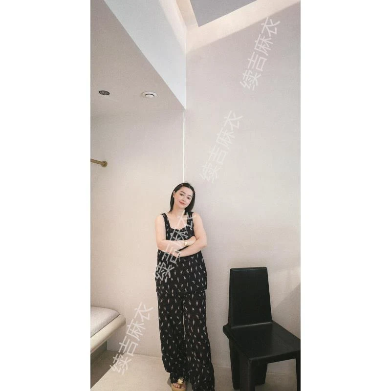 早秋-续吉麻衣25-1648【彩雀】棉宽松印花休闲优雅套装