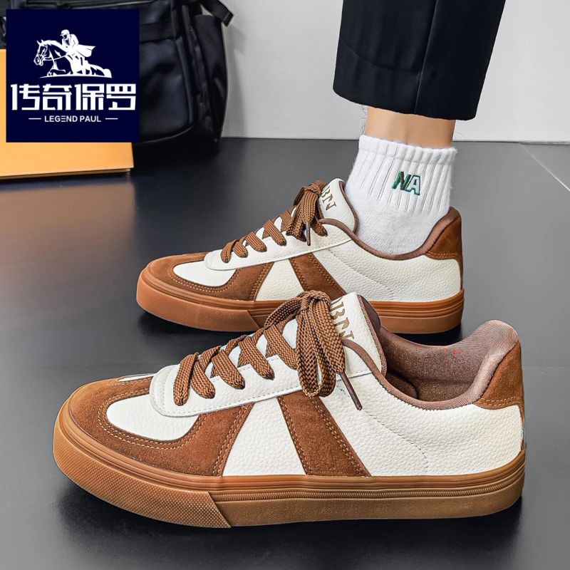 传奇保罗正版男鞋冬季休闲百搭小众板鞋青少年学生软底运动德训鞋