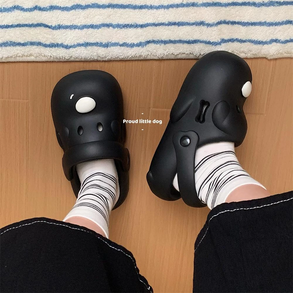 洞洞鞋女百搭趣味狗狗沙滩凉鞋eva软底少女心夏天包头拖鞋