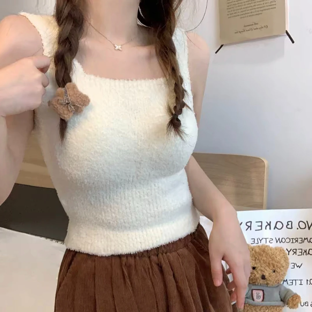 【免穿文胸】秋冬加绒蓄热保暖背心女羊羔绒打底衫女修身内搭外穿x