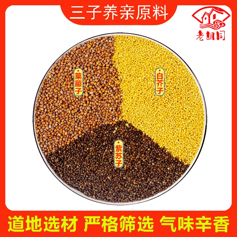 紫苏子莱菔子白芥子各100克 煲汤煮水三子养亲汤原料