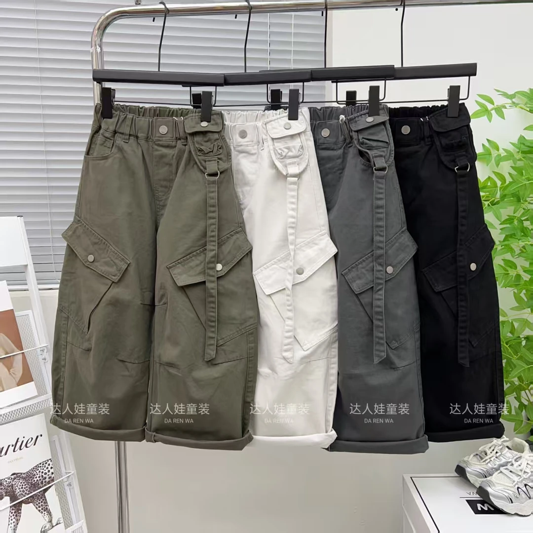 【纯棉】秋季新款儿童纯棉工装裤男女童宽松休闲长裤中大童韩版童装