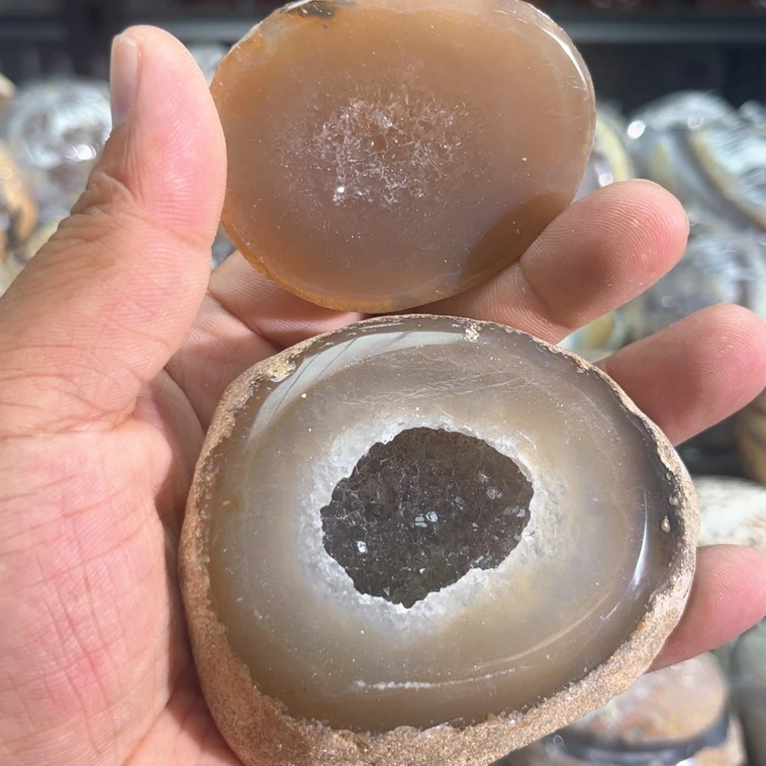 紫晶摆件未镶嵌聚宝盆