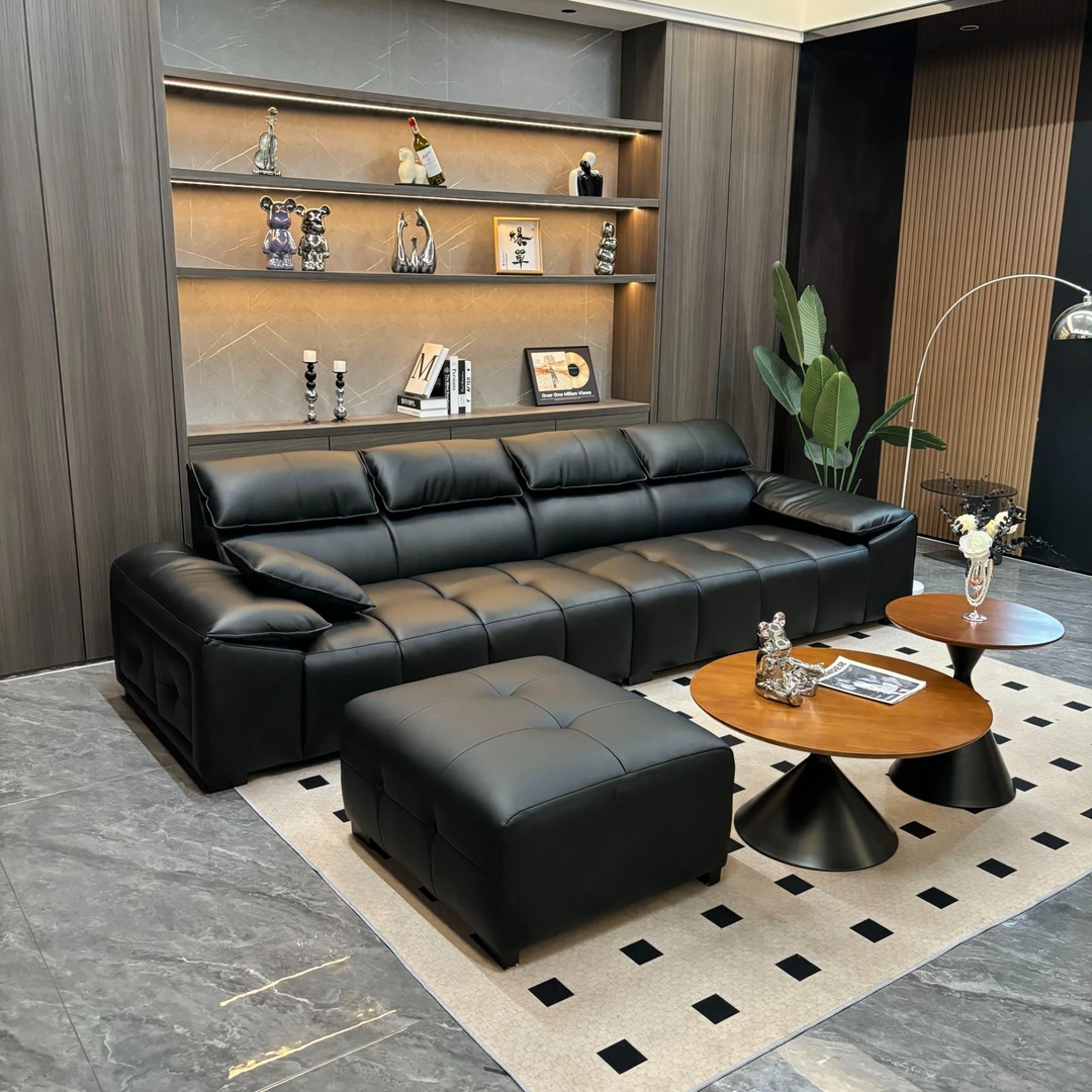 新款升级版真皮沙发大象耳朵高靠背客厅意式极简沙发880#