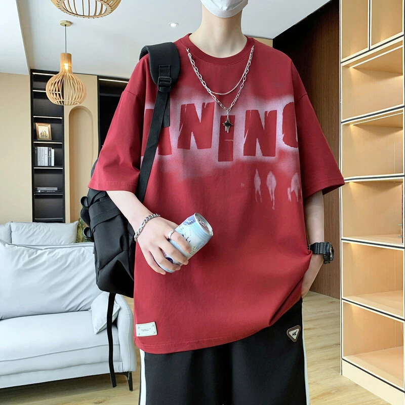 2025新款青少年初高中爆款短袖夏季宽松T恤男潮流短袖港风百搭