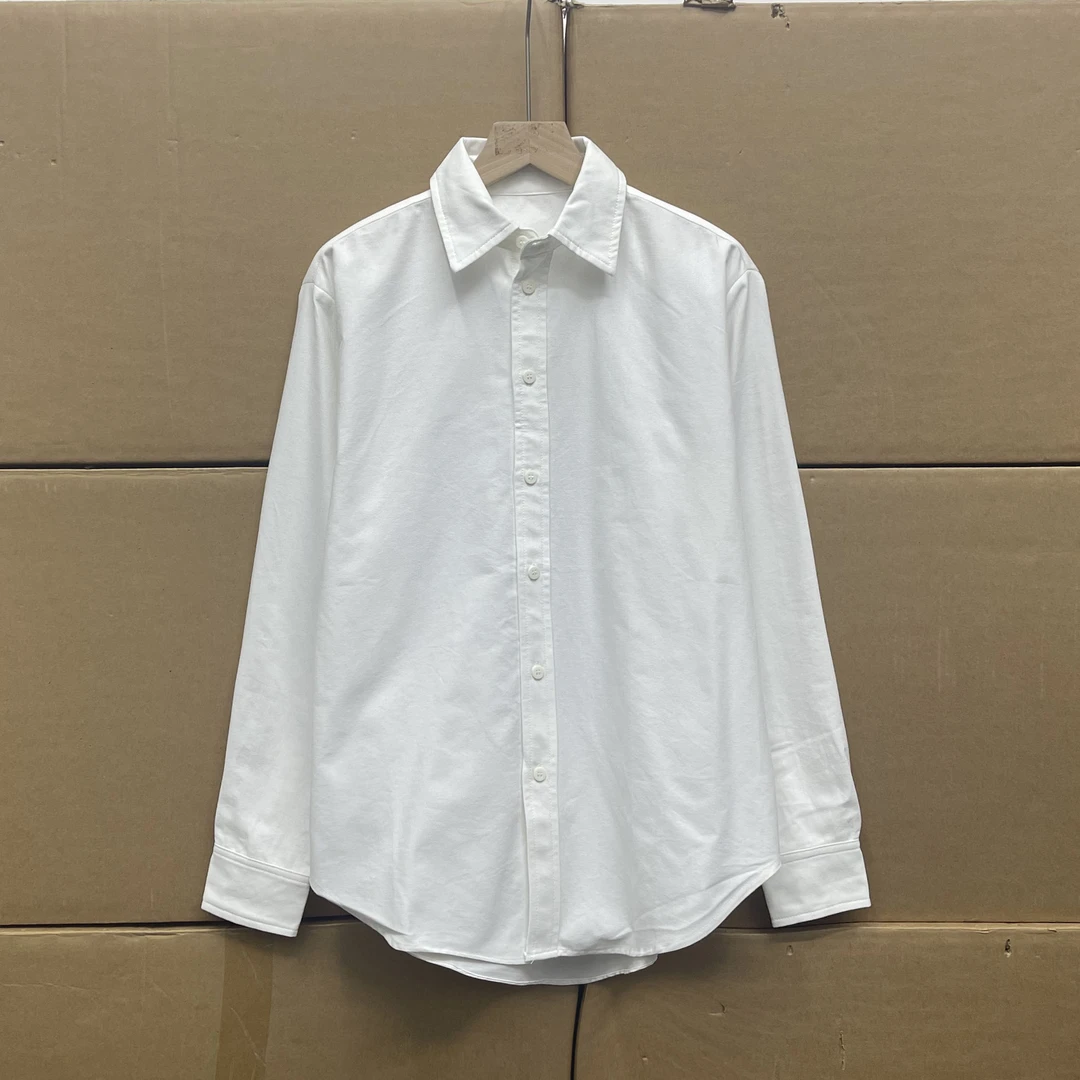 非沅！！大厂订单！秋季新品极简老钱风翻领衬衫百搭休闲长袖衬衣女