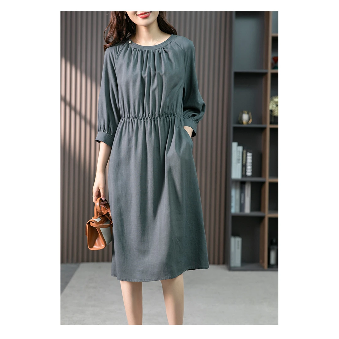 穿搭休闲时尚法式秋冬连衣裙女夏装2026新款收腰显瘦中洋气衣服女