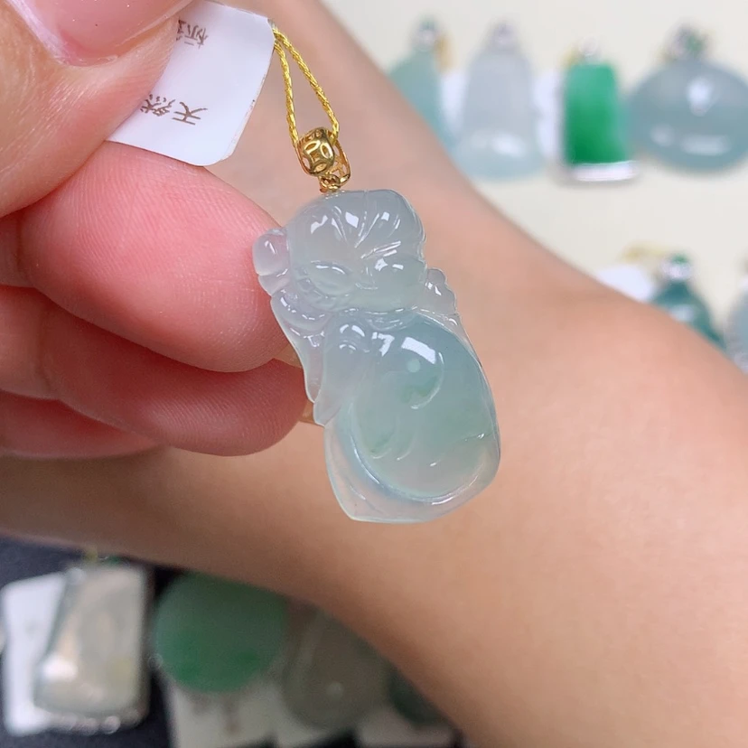 【闪购商品】翡翠18K金镶嵌颈饰仙子