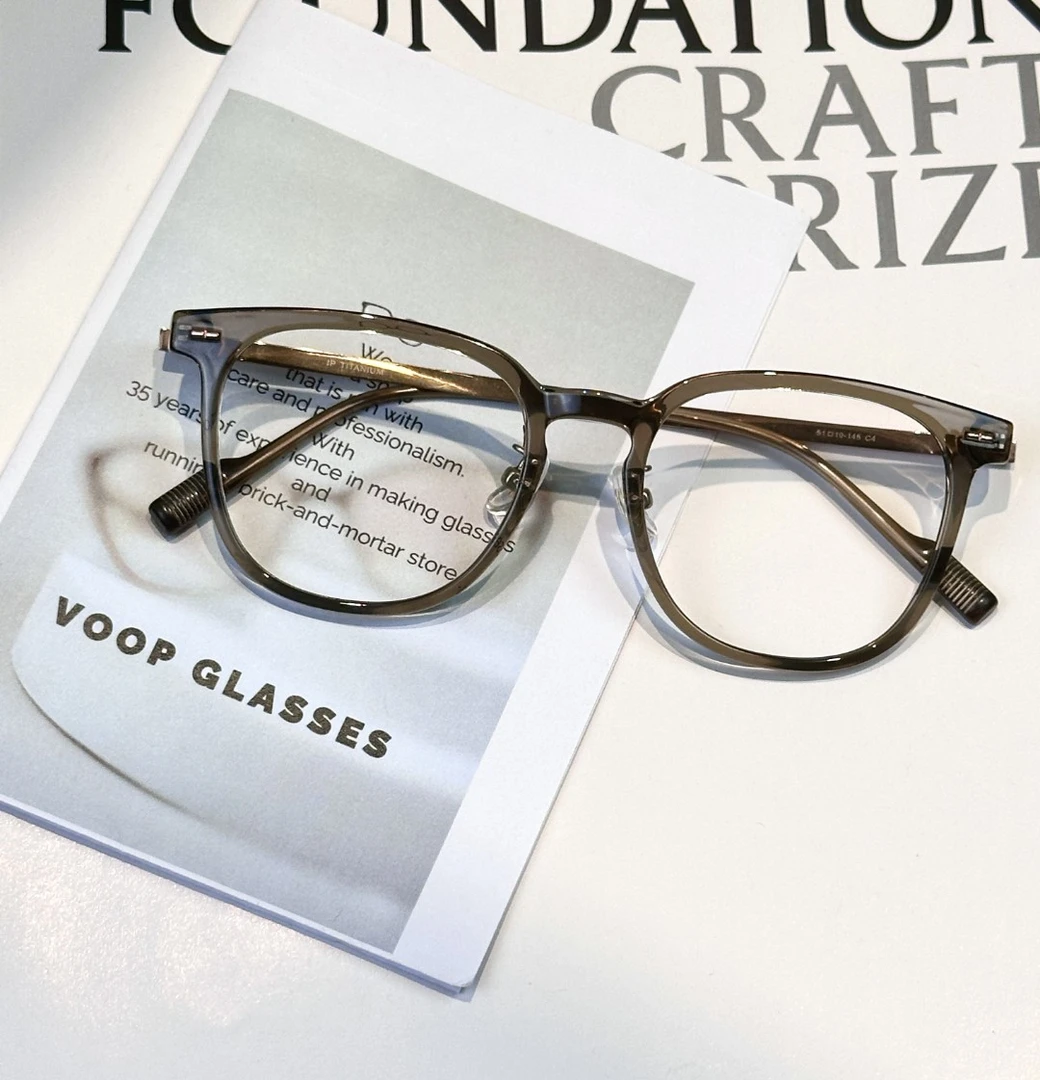 3号【图书馆女神】纯钛贵气感书卷味方圆脸透茶玫瑰金镜框防蓝光