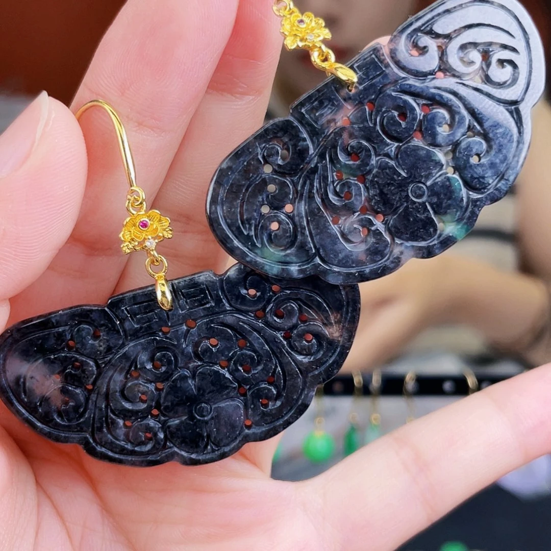 翡翠未镶嵌耳饰饰品