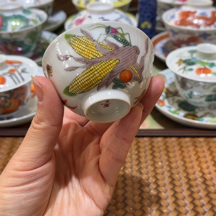 手绘茶杯盖碗陶瓷