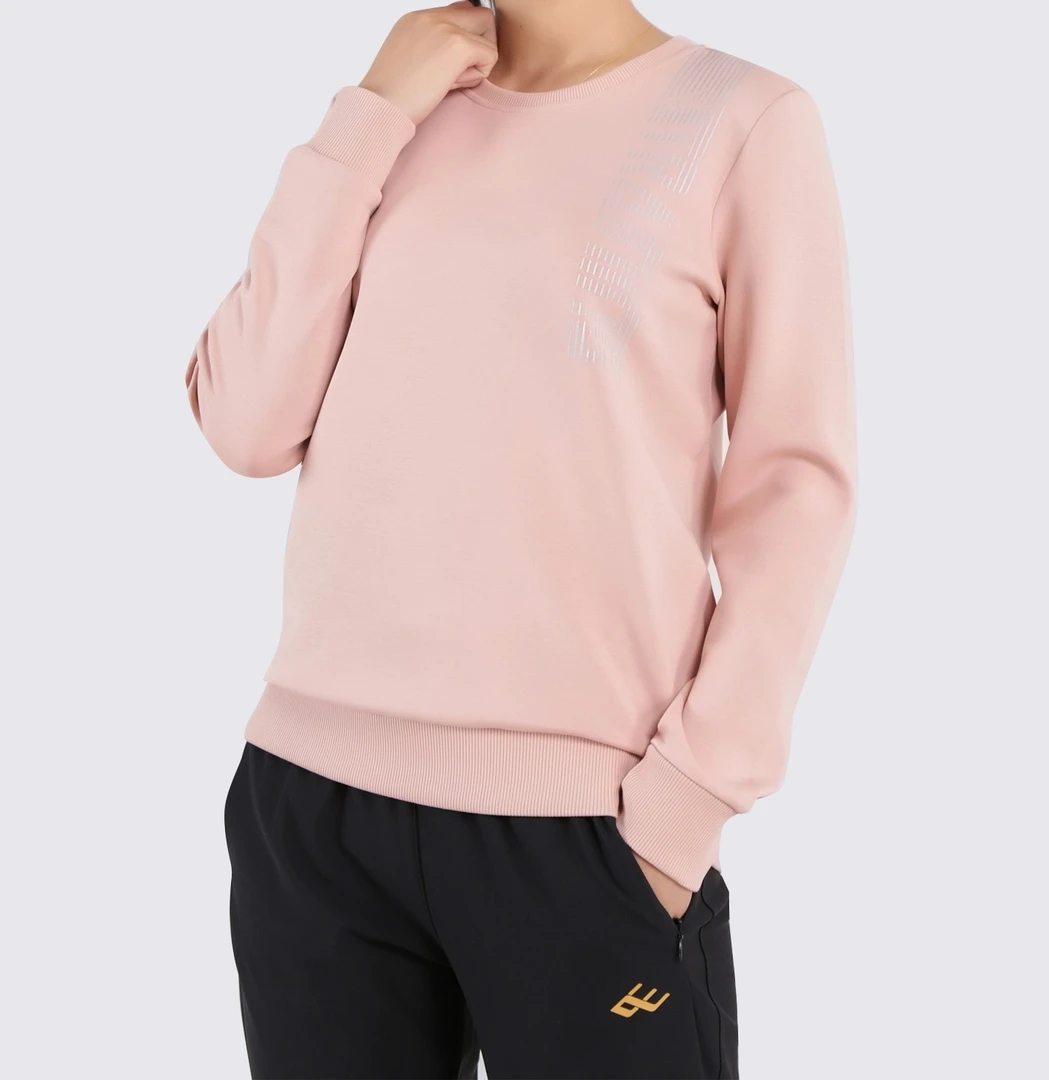 向尚运动女式卫衣春秋款简约 3711粉色/3709黑色