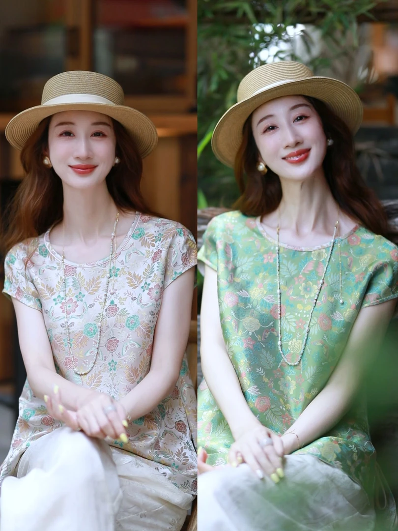 《名妍定制》新中式时尚莫奈气质国风双面穿上衣5750