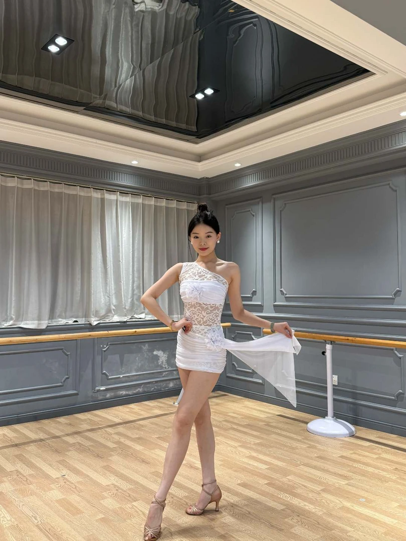 拉丁舞服露背吊带连衣裙自带胸垫底裤PUNK027拉丁舞服装成人女款