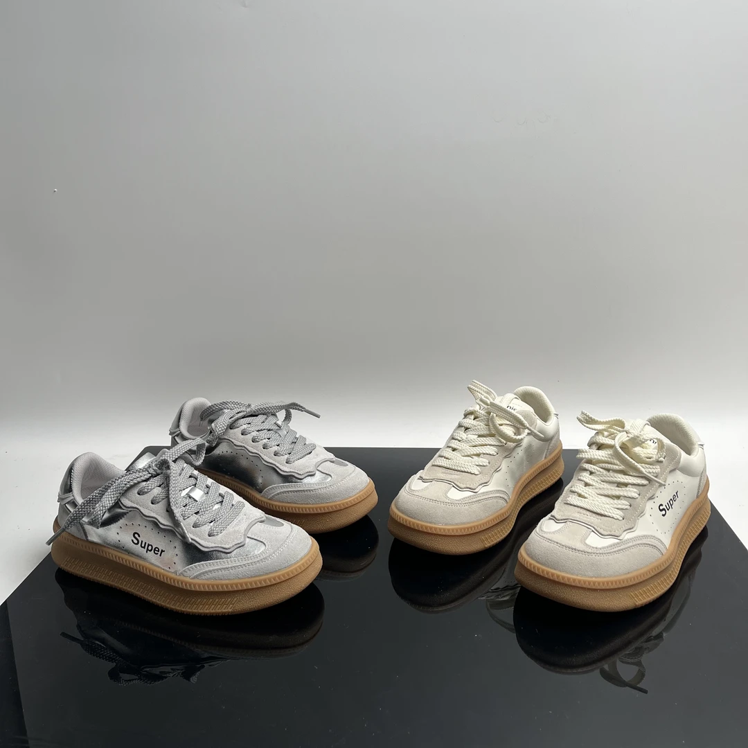 厚底德训鞋女2025春季新款软底休闲鞋增高百搭小白鞋 603-6