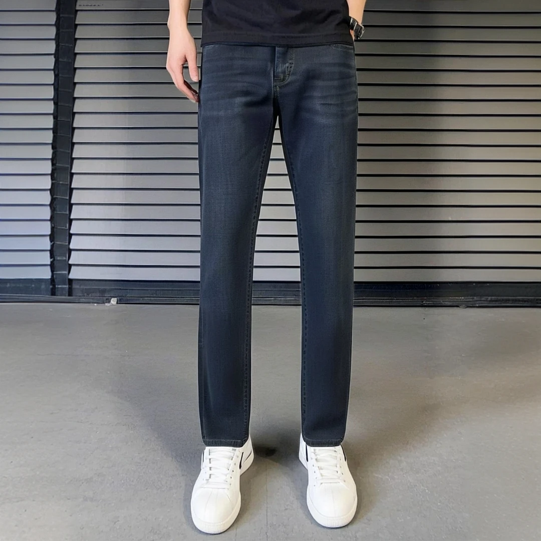 男款高腰百搭直筒休闲牛仔裤105812