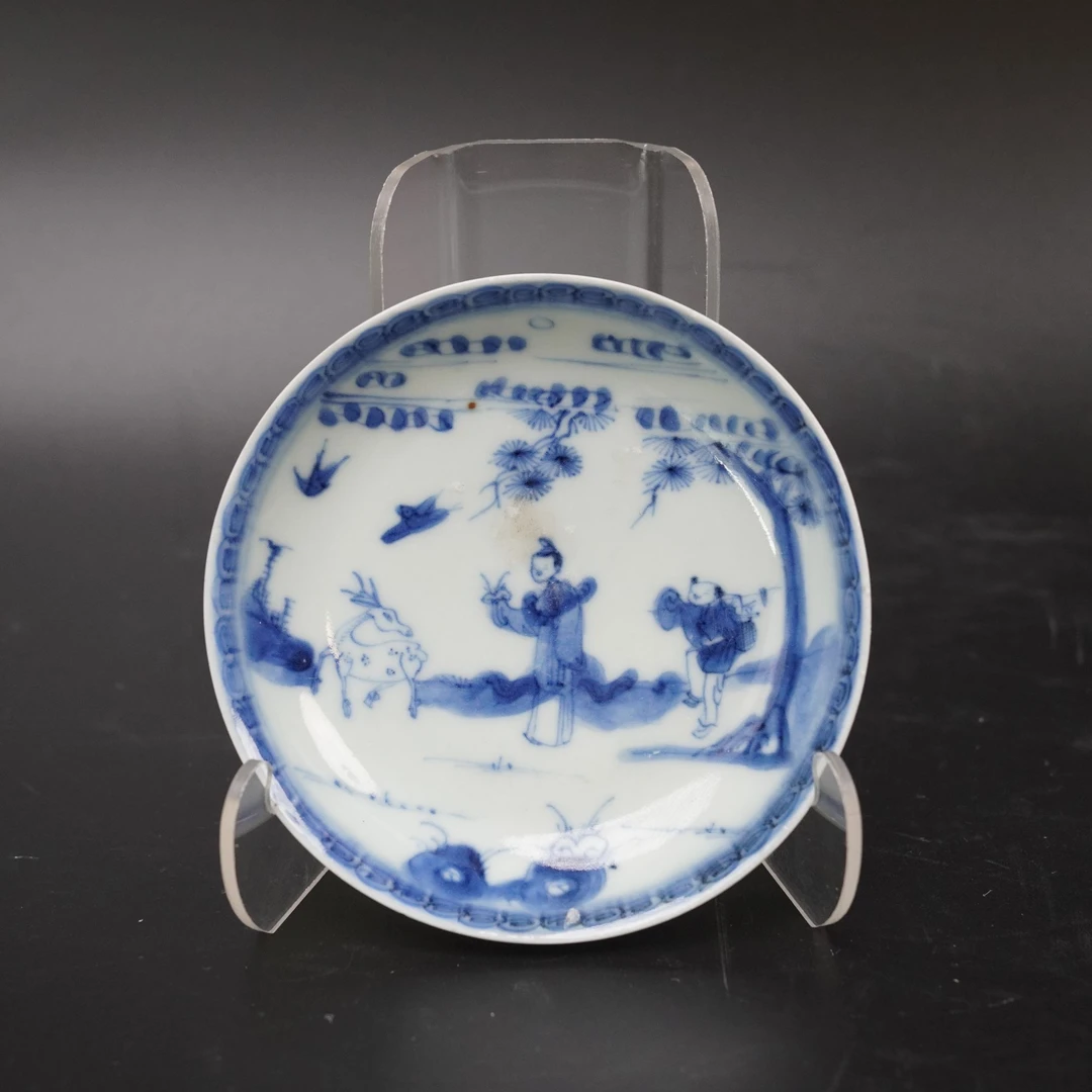 Lot.25070452清康熙青花人物故事碟 直径：约11.3cm