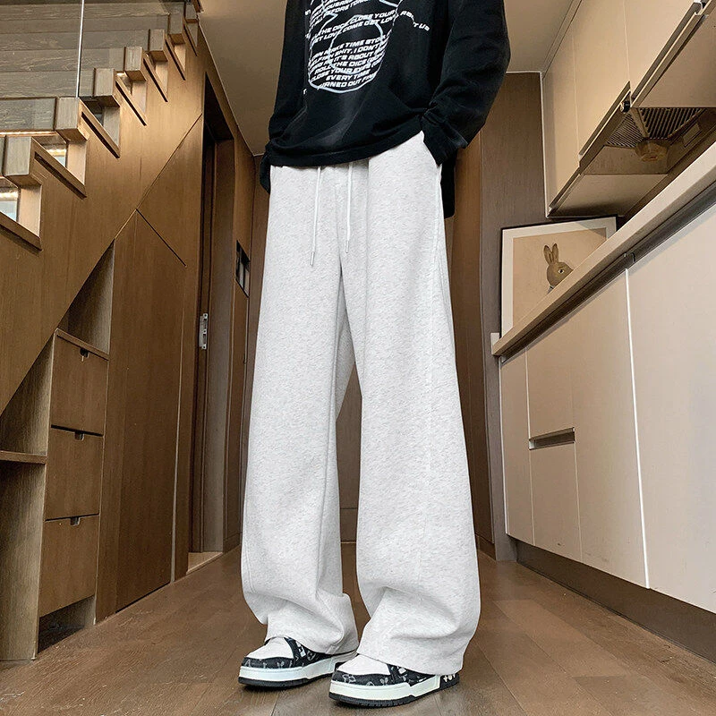 弯刀裤子男款2025新款夏季薄款直筒休闲裤男生宽松阔腿卫裤运