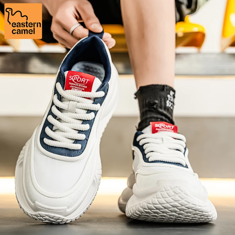 东方骆驼男鞋2025新款秋季厚底潮流百搭老爹鞋轻便软底运动跑步鞋