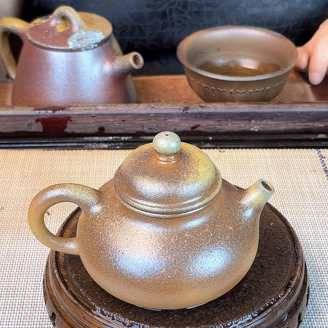 茶壶紫砂宜兴紫砂黄金段柴烧180c c