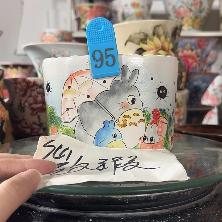 景德镇幸运花盆手绘韩式花盆