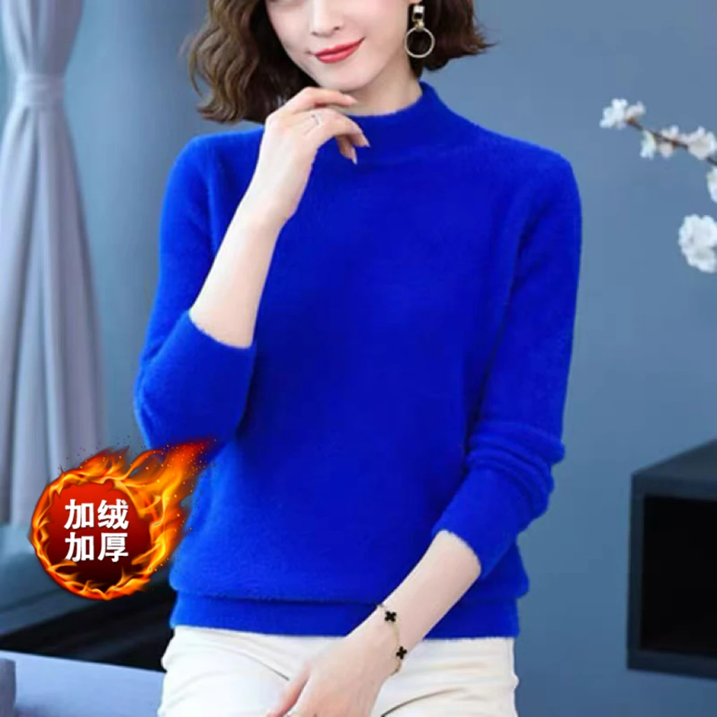 【衣雅严选】8242-2692#新款秋冬季加绒加厚一体绒保暖针织毛衣