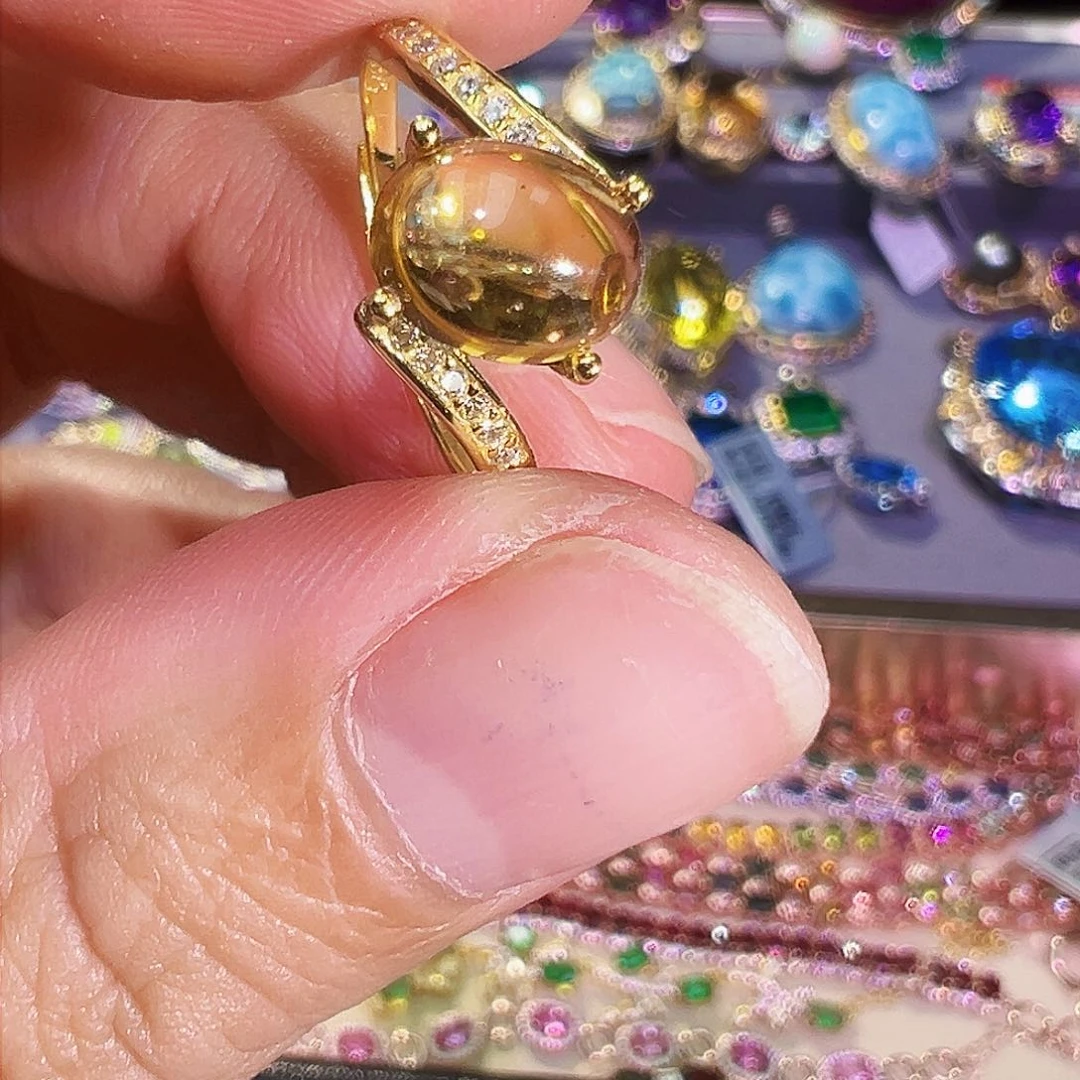 银S925镶嵌戒指黄晶