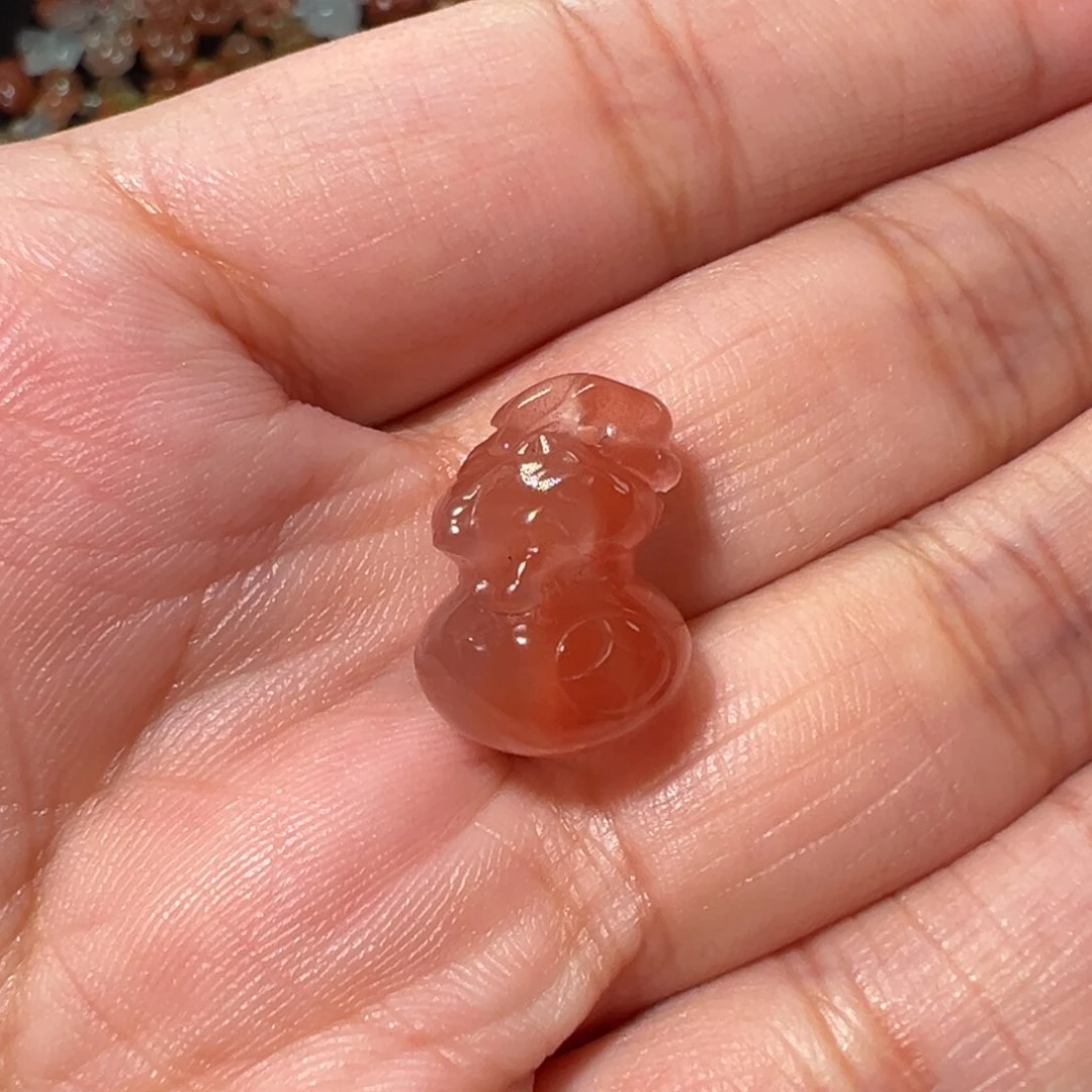 南红玛瑙冰飘未镶嵌葫芦吊坠1