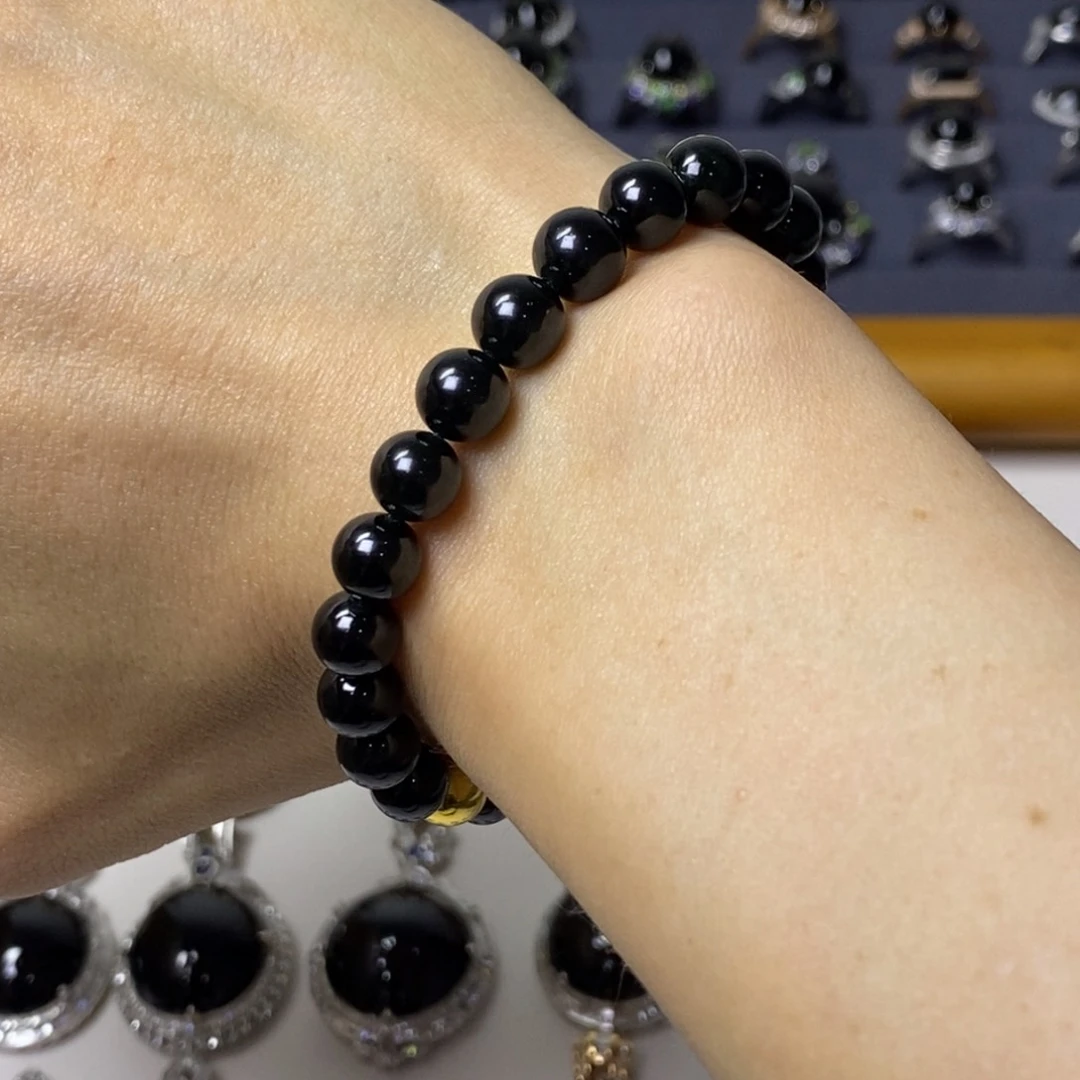 18K金镶嵌手链翡翠缅甸翡翠墨翠