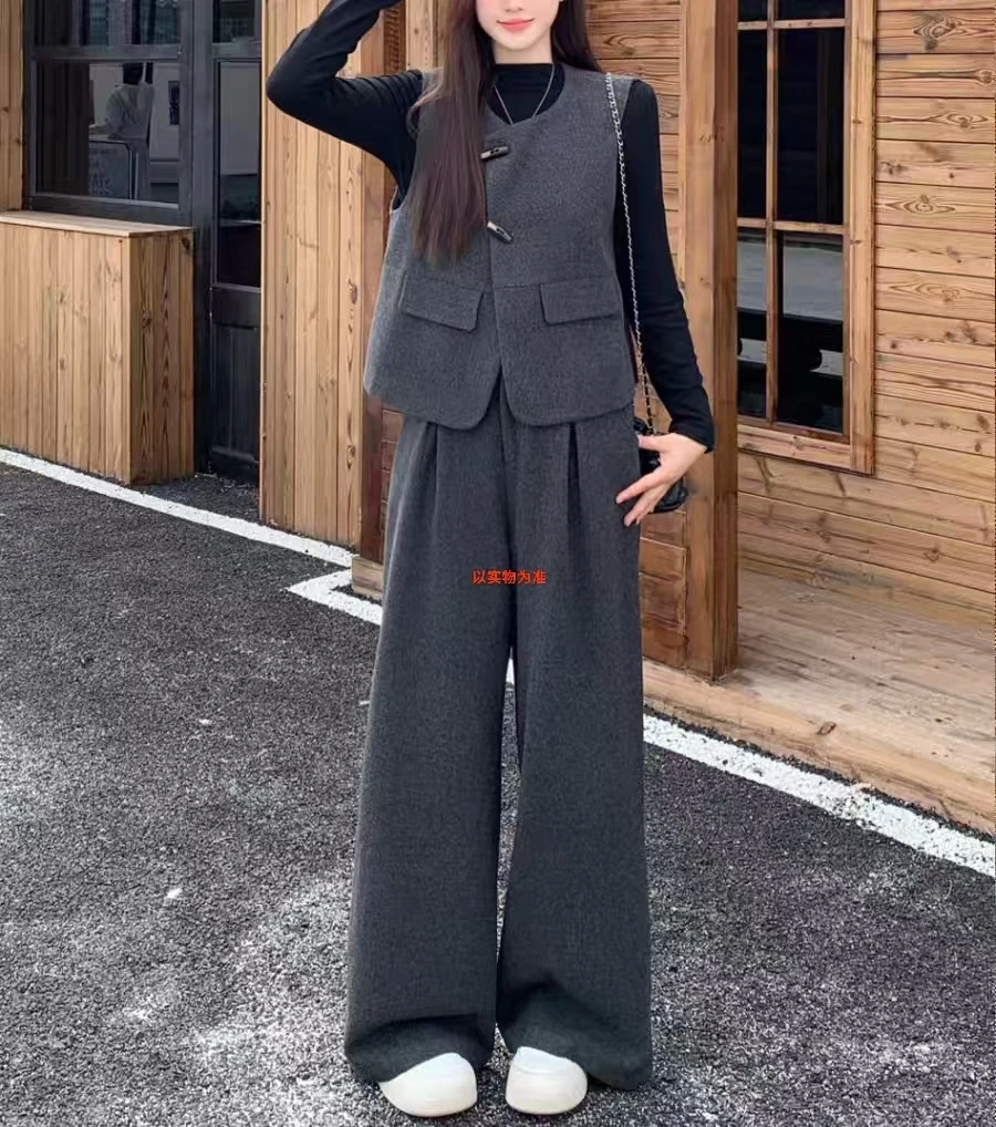 1012#秋冬新款时尚轻奢小香风显瘦气质百搭三件套