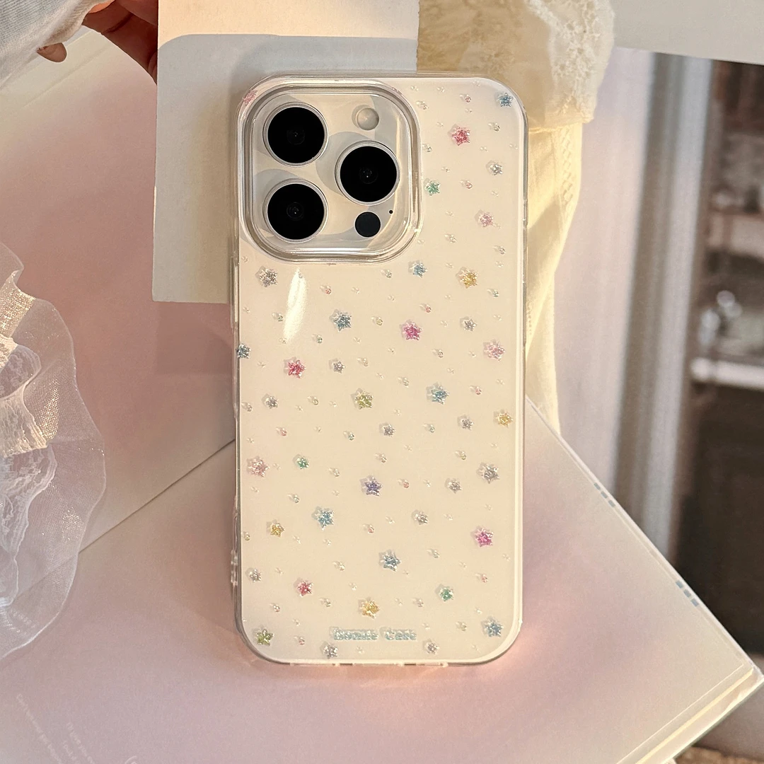 冰透IMD系列流砂水滴星适用iphone16promax苹果流砂手机壳防摔11