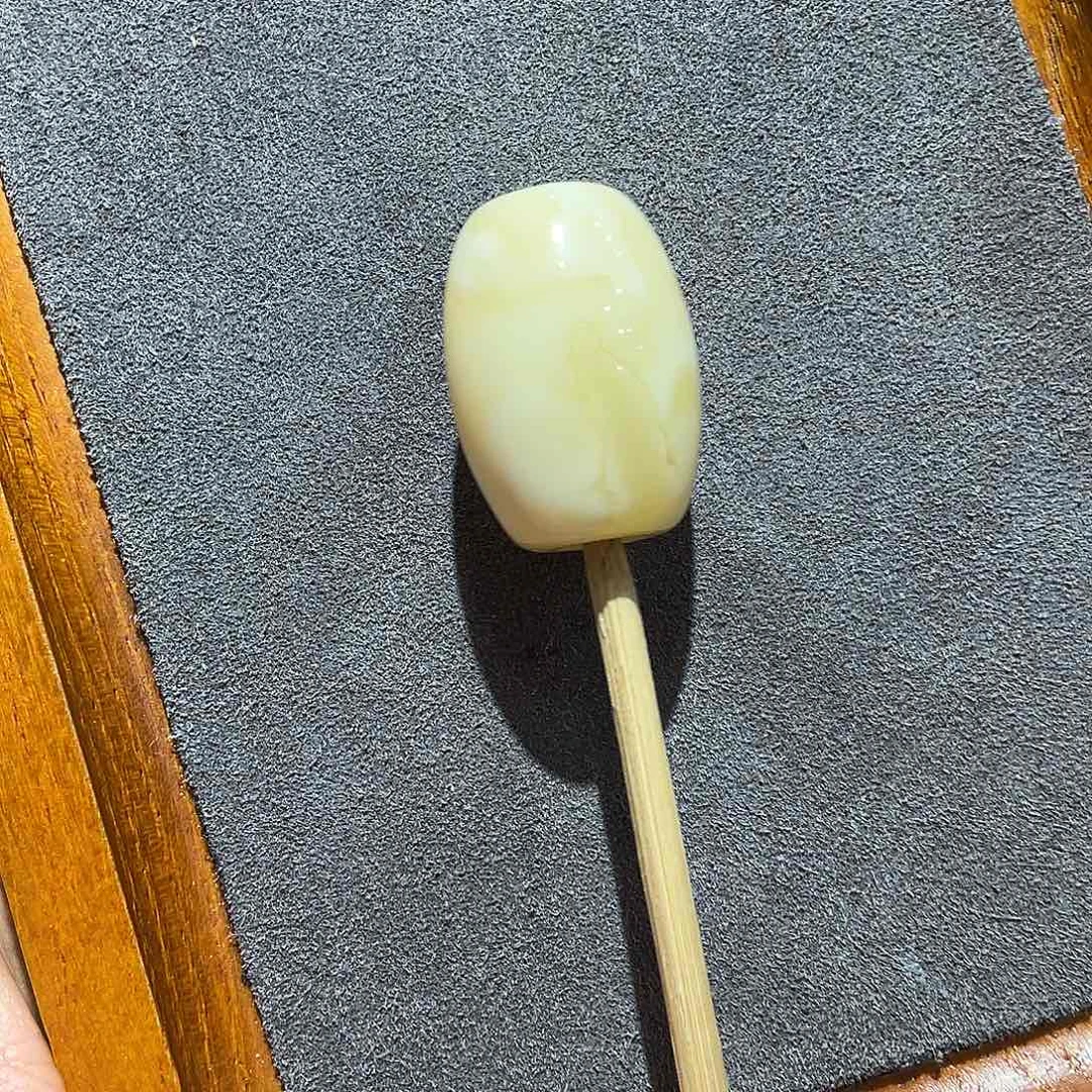 蜜蜡未镶嵌手链俄料白花蜡枣珠规格16.7*23.3