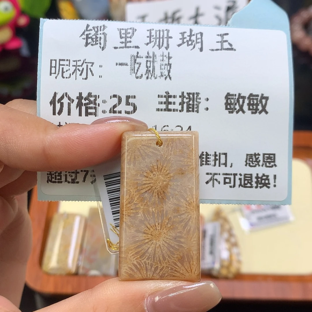 【闪购商品】颈饰未镶嵌硅化珊瑚（珊瑚玉）一**鼓