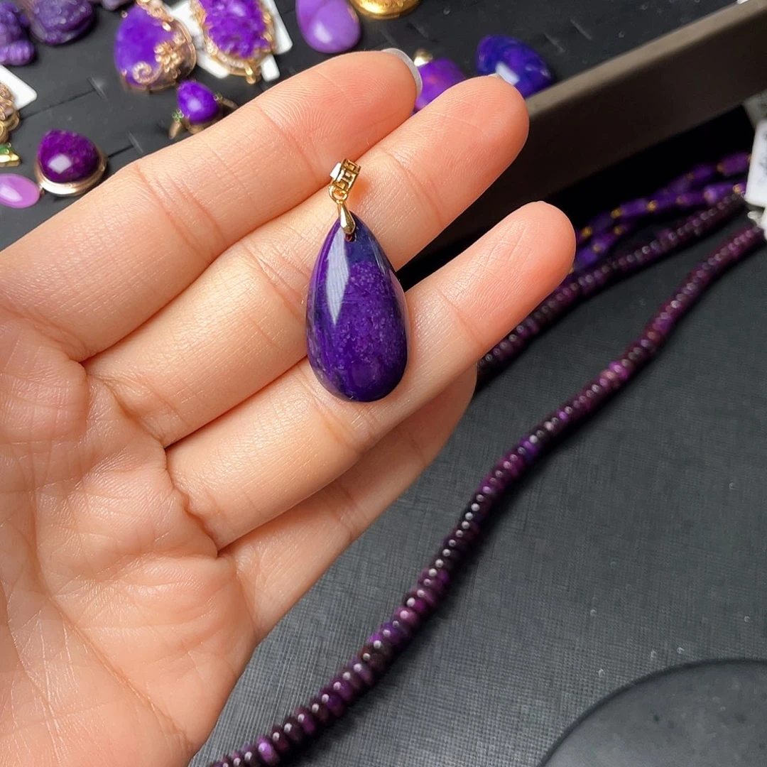 苏纪石（舒俱来）银S925镶嵌吊坠