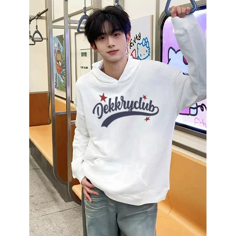 潮牌创意星星字母印花连帽卫衣男女秋冬季百搭宽松休闲纯棉上衣