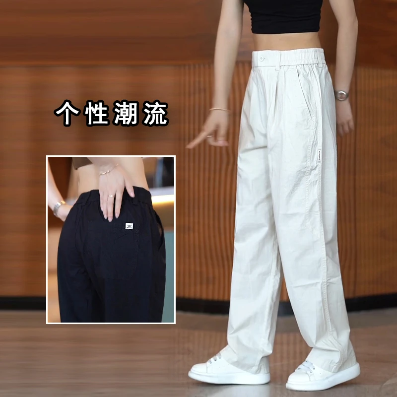 美式宽松休闲裤男款潮流韩版百搭运动裤子夏季薄款时尚简约直筒裤