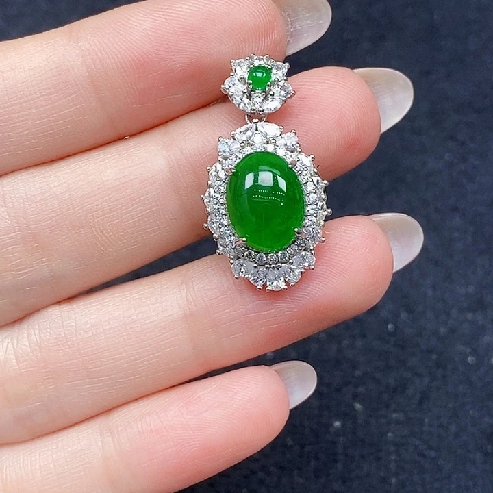 颈饰银S925镶嵌翡翠翡翠