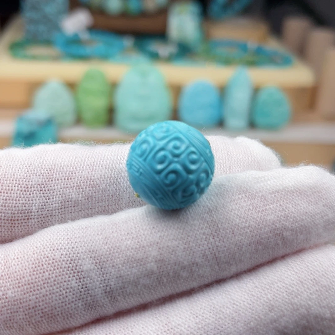 未镶嵌绿松石珠宝奇石14.6毫米