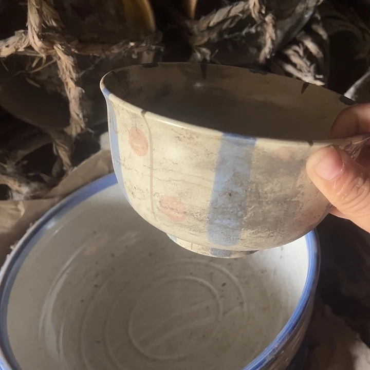 瓷粗瓷米饭碗四支