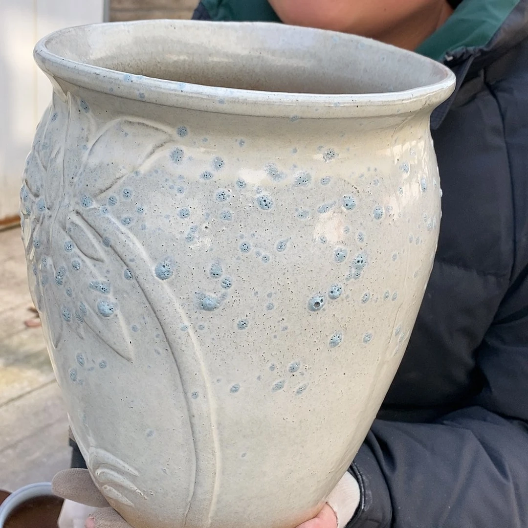 紫砂花盆瑕疵口20高25