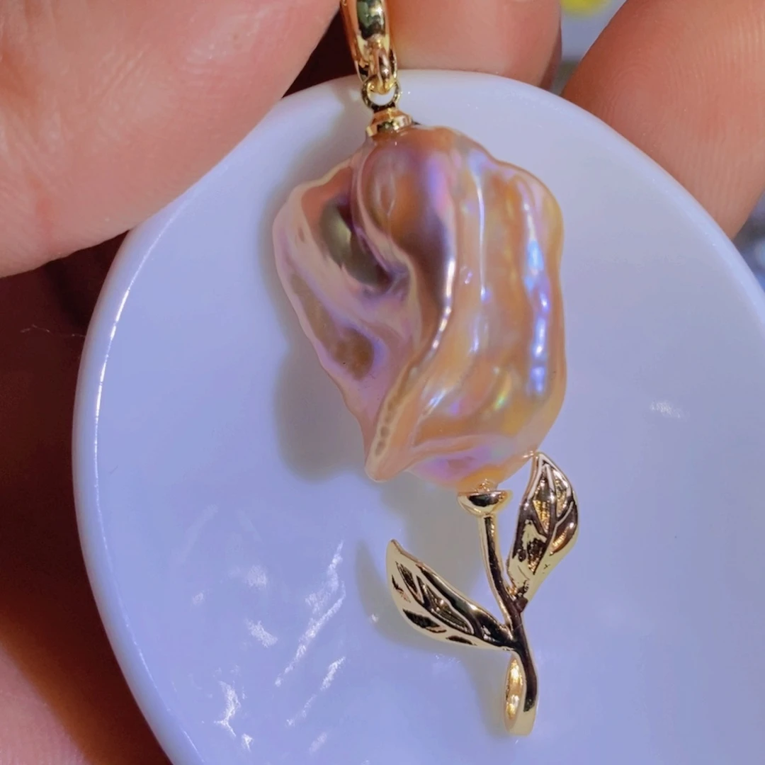 银S925镶嵌天然淡水珍珠淡水珍珠