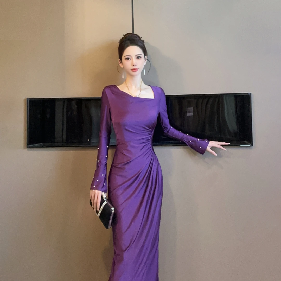 【鹿鹿定制】新款法式气质收腰显瘦高级感连衣裙31011