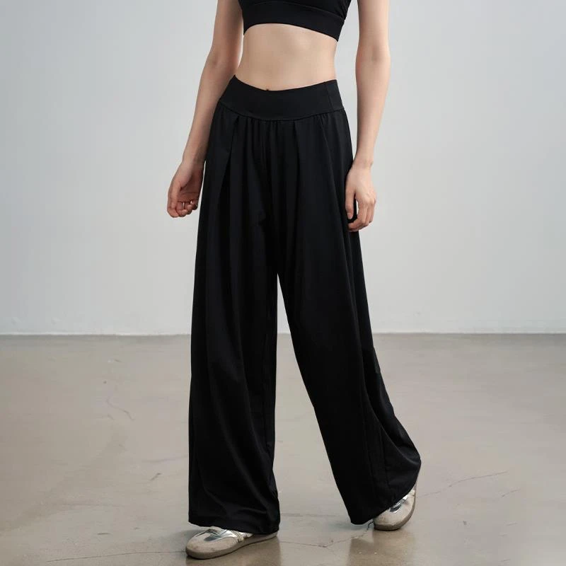 LULUISSUE瑜伽长裤女秋冬季宽松阔腿直筒裤显瘦高腰户外休闲透气